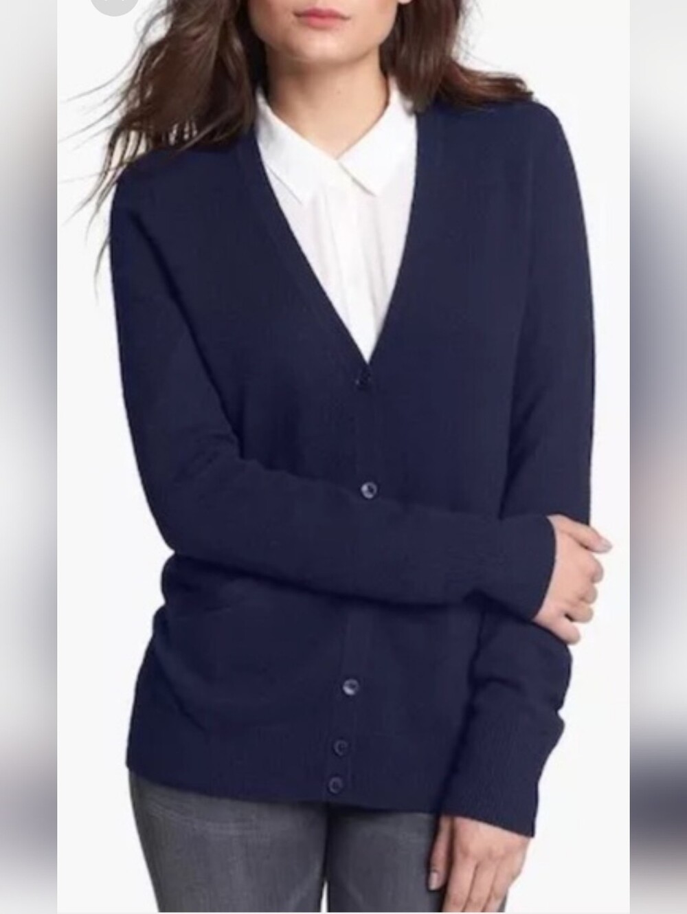 Equipment navy "Sullivan" wool/cashmere longline cardigan Sz M
